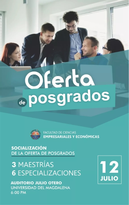 Facultad de Ciencias Empresariales y Económicas de UNIMAGDALENA socializará su oferta de postgrados