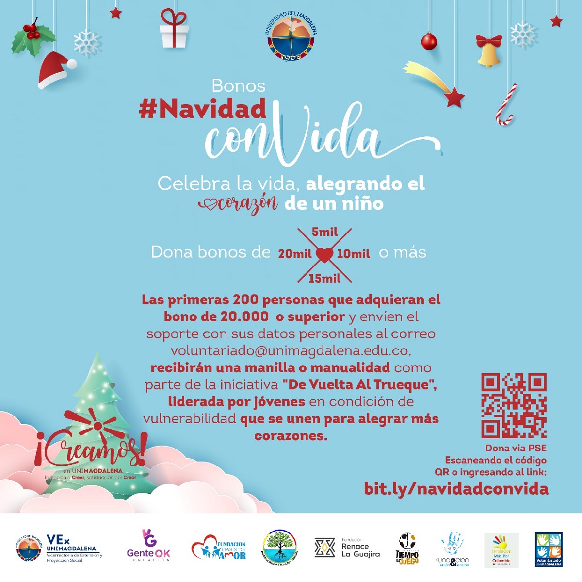 UNIMAGDALENA inició campaña "Navidad conVida" para niños de Santa Marta en condición de vulnerabilidad