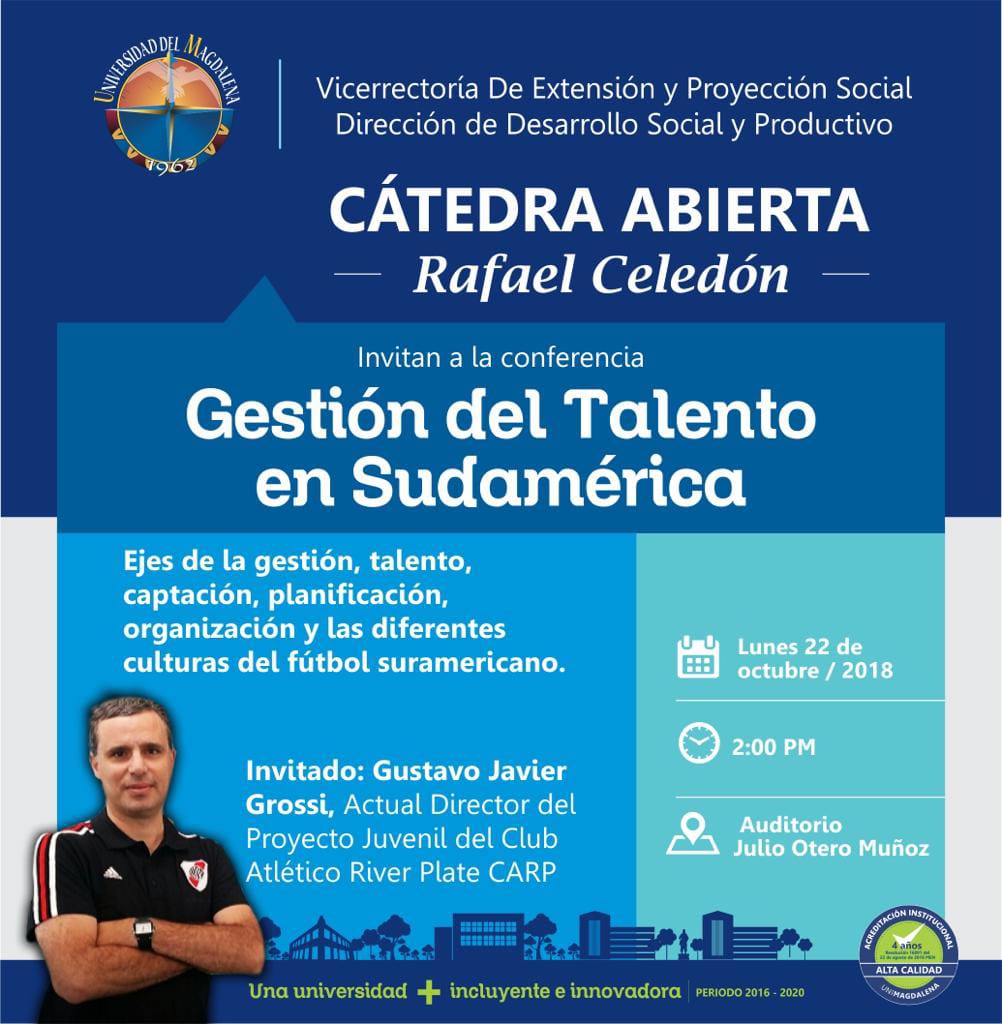 Gustavo Grossi, Director del Proyecto Juvenil en Club Atlético River Plate de Argentina.