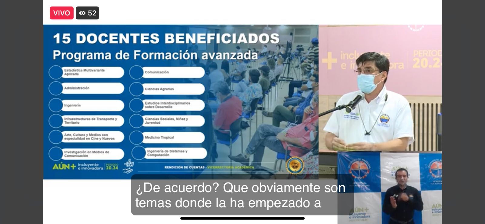 La Vicerrectoría Académica de la Universidad del Magdalena, desarrolló la Audiencia Pública y Abierta de Rendición de Cuentas de su gestión académica.