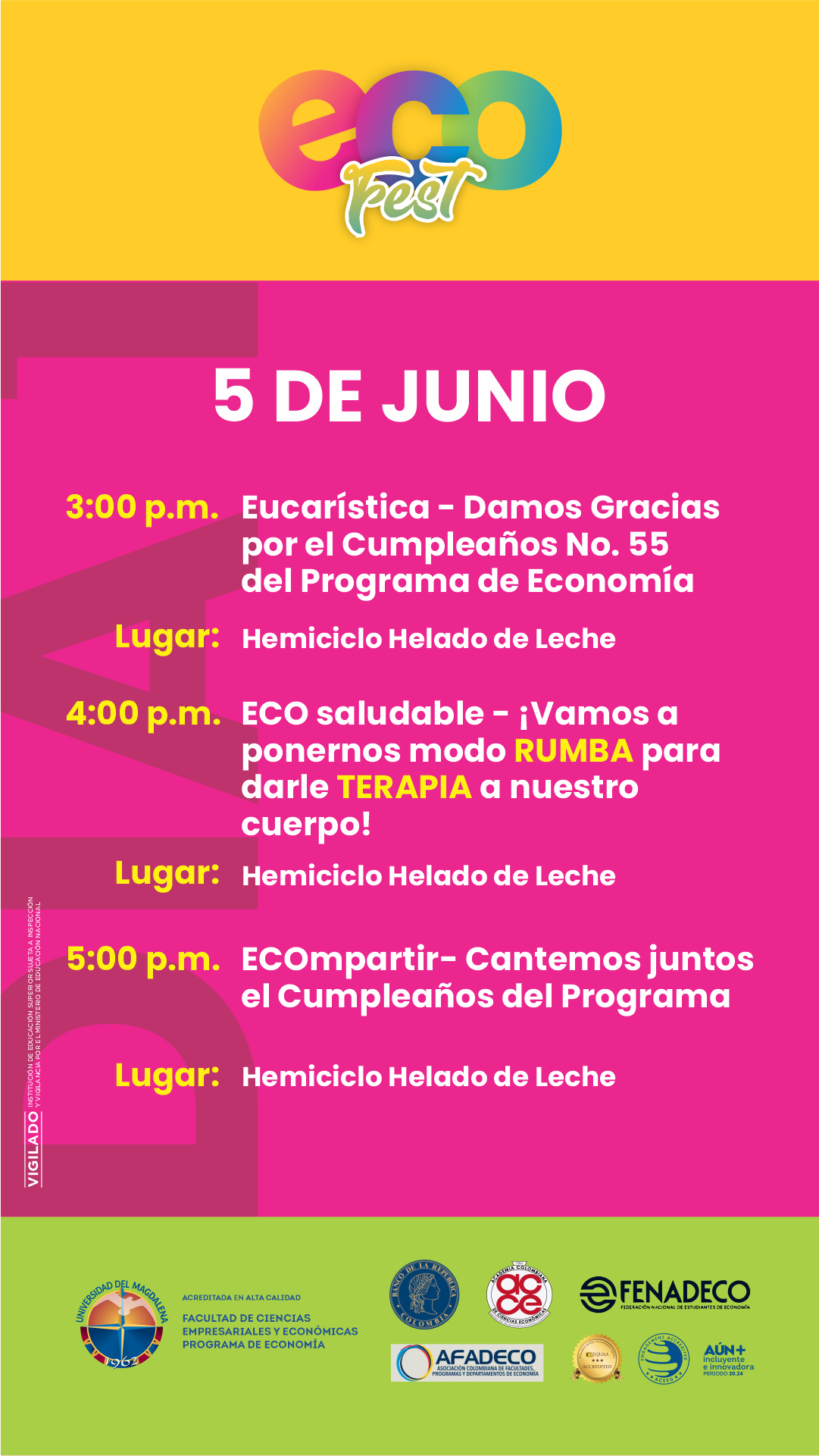 Programación 5 de junio miércoles ??