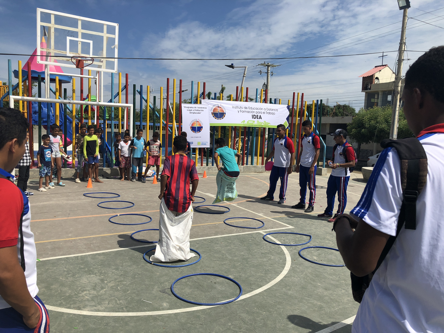 Equipo de idea en el parque