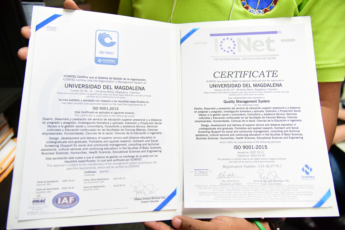 ICONTEC renueva por cuarta ocasión sellos de calidad a UNIMAGDALENA