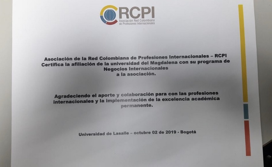 Programa de Negocios Internacionales de UNIMAGDALENA crea alianzas con RCPI