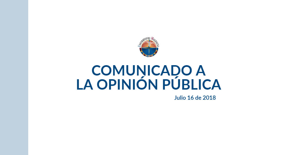 COMUNICADO A LA OPINIÓN PÚBLICA