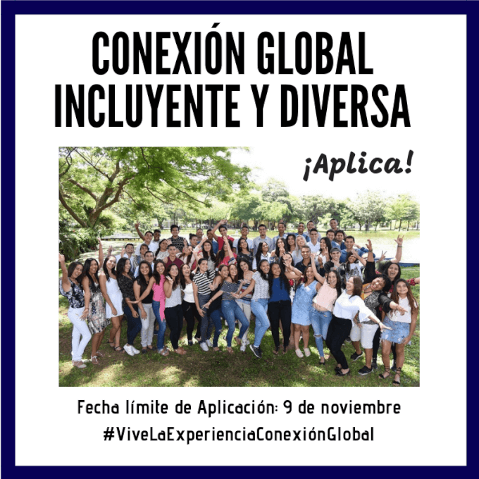 Banner informativo de la convocatoria Conexión Global Incluyente y Diversa 2018
