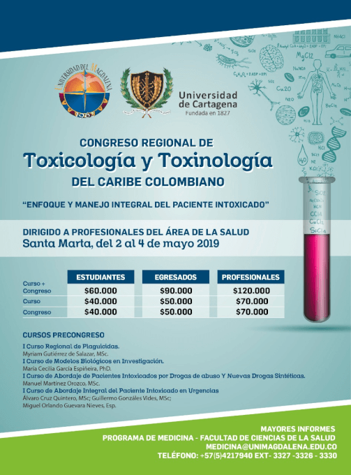 I Congreso Regional de Toxicología y Toxinología del Caribe Colombiano con Enfoque y Manejo Integral del Paciente Intoxicado