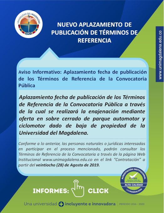 Nuevo Aplazamiento fecha de publicación