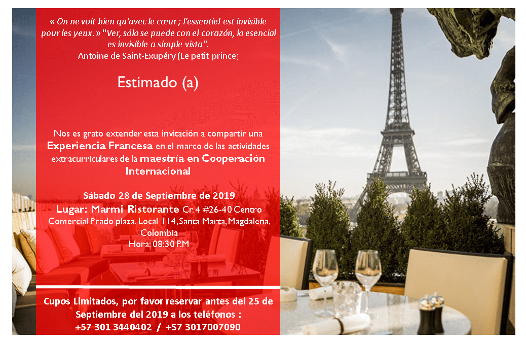 Invitación cena francesa