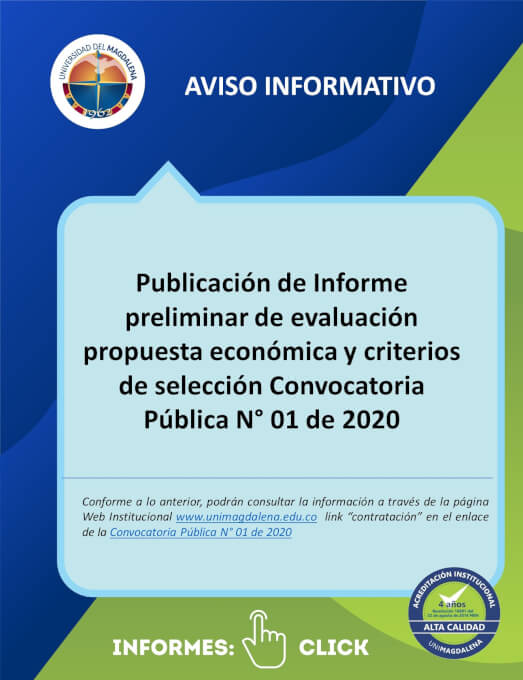 informe preliminar de evaluación economica conv. 01 de 2020