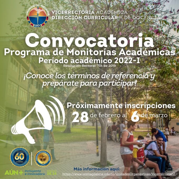 Muy pronto estarán abiertas las inscripciones al Programa de Monitorías Académicas para este período 2022-1.