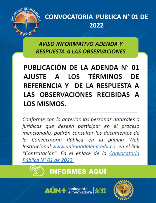 Adenda N° 01 ajuste a los Términos de Referencia y Respuesta a las Observaciones.