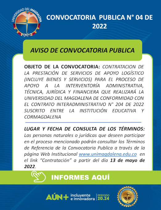 CONVOCATORIA PUBLICA N° 04 DE 2022