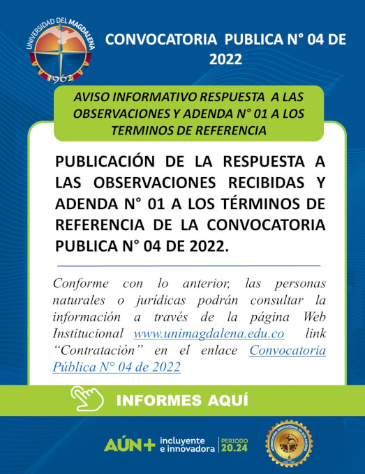 Aviso Informativo - Respuesta Observaciones y Adenda N° 01 a los Términos de Referencia