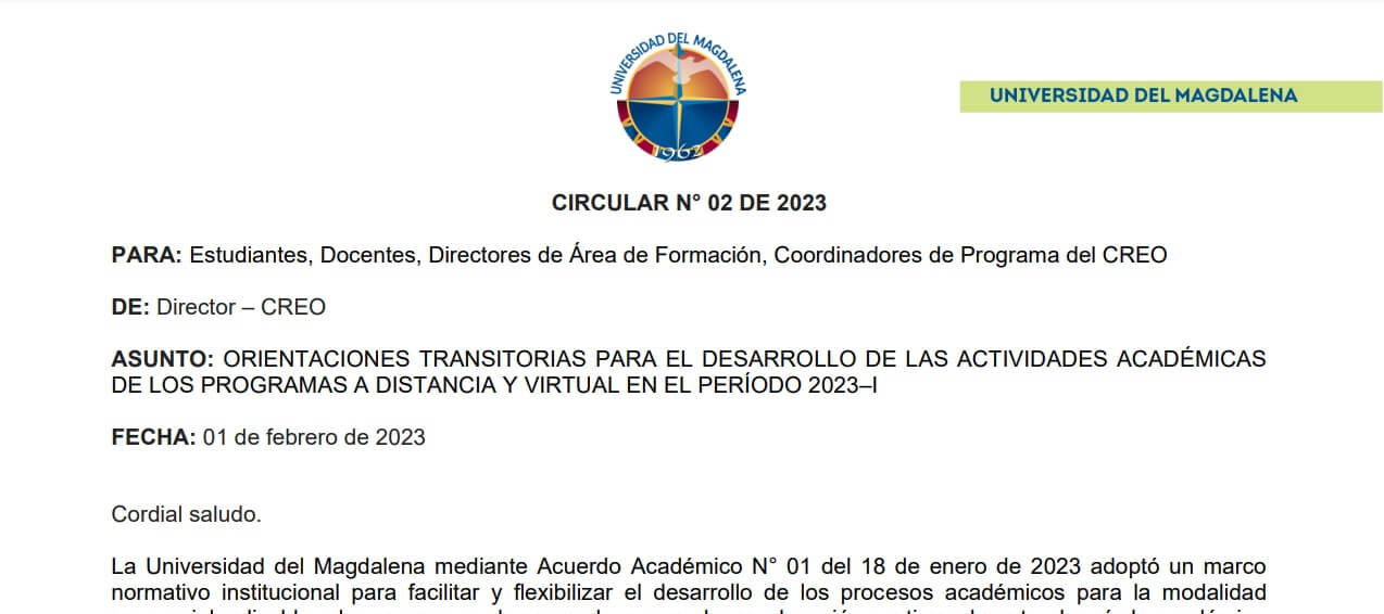 CIRCULAR N° 02 DE 2023