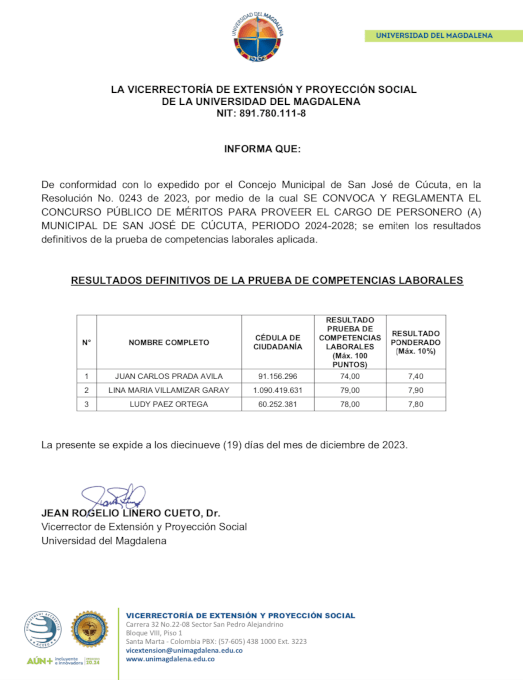 Actas de evaluación