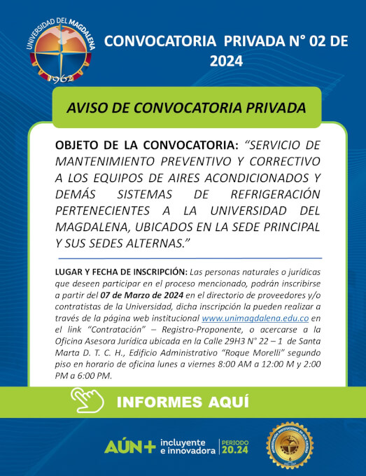 Aviso de Inscripción  - Convocatoria Privada N° 02 de 2024