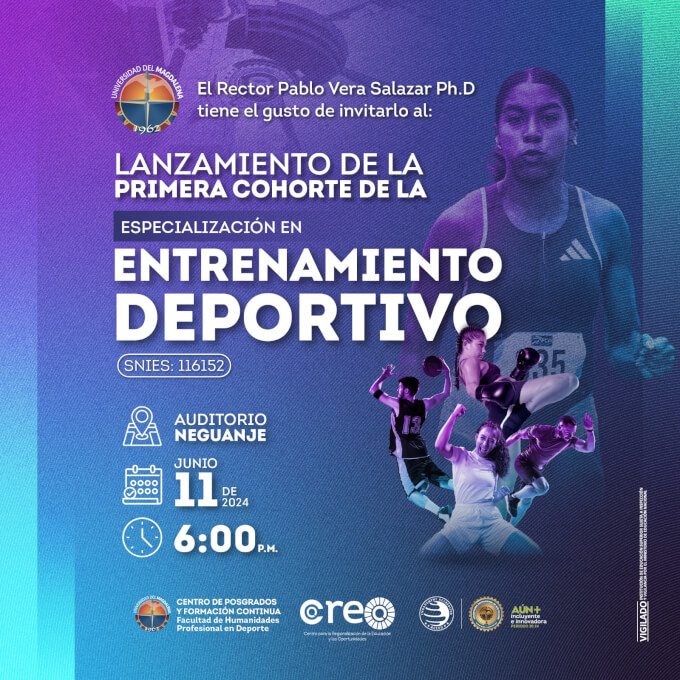 Dos grandes exponentes del entrenamiento deportivo estarán en la Universidad del Magdalena durante el Lanzamiento de la primera cohorte de la Especialización en Entrenamiento Deportivo.