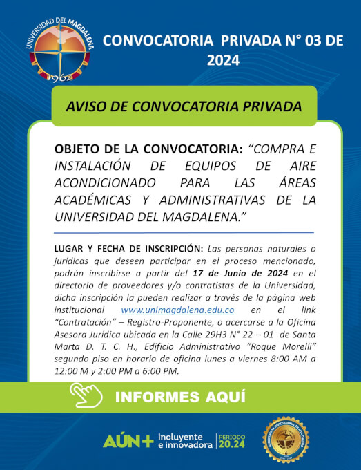 Aviso de Inscripción en la Base de Proveedores - Convocatoria Privada N° 03 de 2024