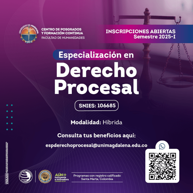 ¡Inscripciones Abiertas! - Especialista en Derecho Procesal