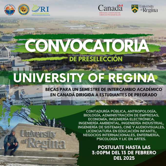 Convocatoria de preselección: University of Regina - Becas del Gobierno de Canadá ELAP 2025-II