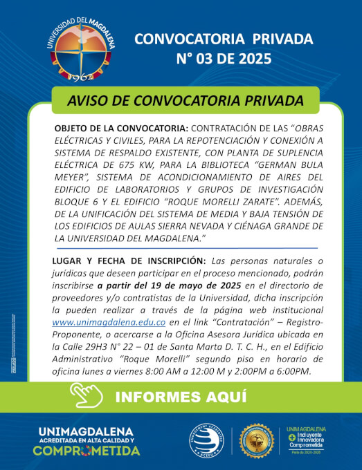 Aviso Convocatoria Privada N° 03 de 2025