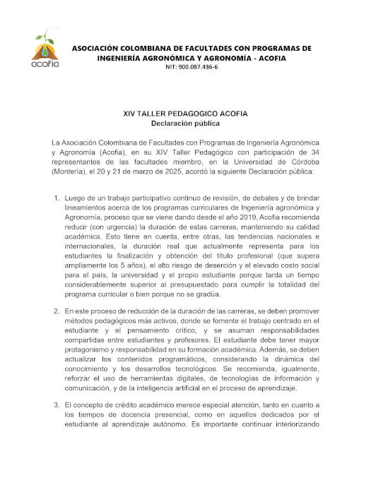 XIV TALLER PEDAGOGICO ACOFIA.