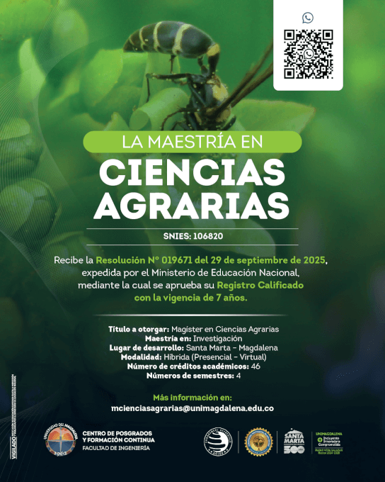 Banner Registro Calificado al programa de Maestría en Ciencias Agrarias
