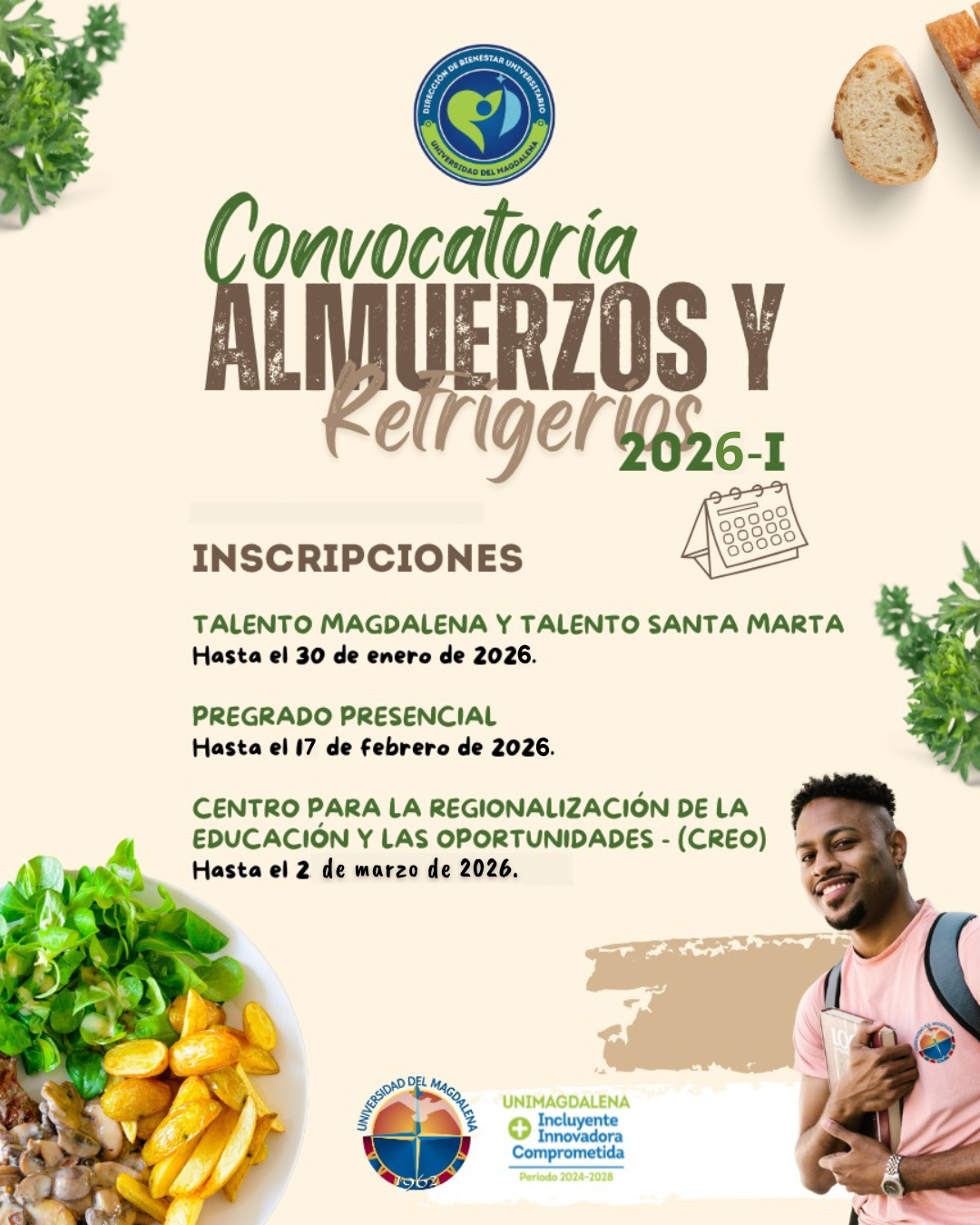 Convocatoria Almuerzos y Refrigerios Gratuitos para el periodo 2026 - I.