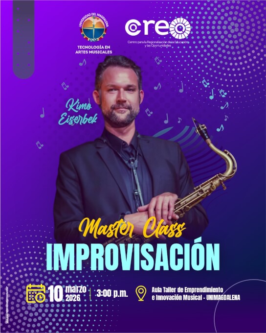 El Programa de Tecnología en Artes Musicales te invita a vivir una experiencia única de aprendizaje y creación musical.
Invitado especial: Kimo Eiserbek