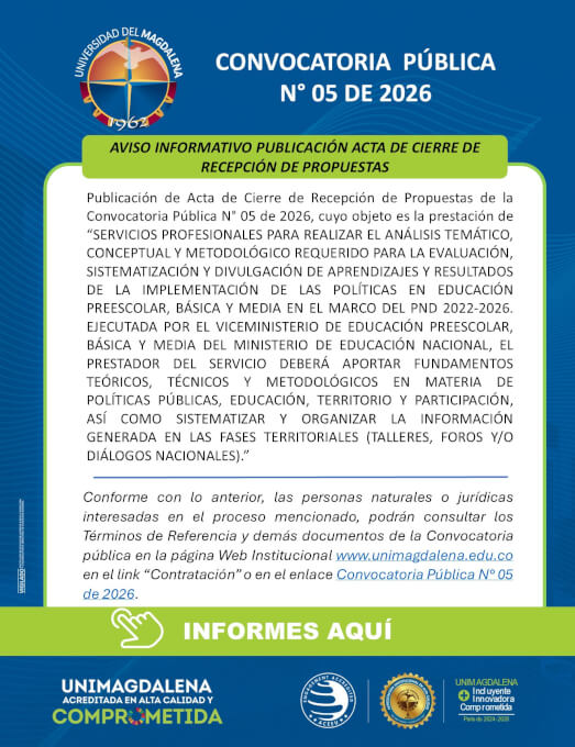 Convocatoria Pública N° 05 de 2026