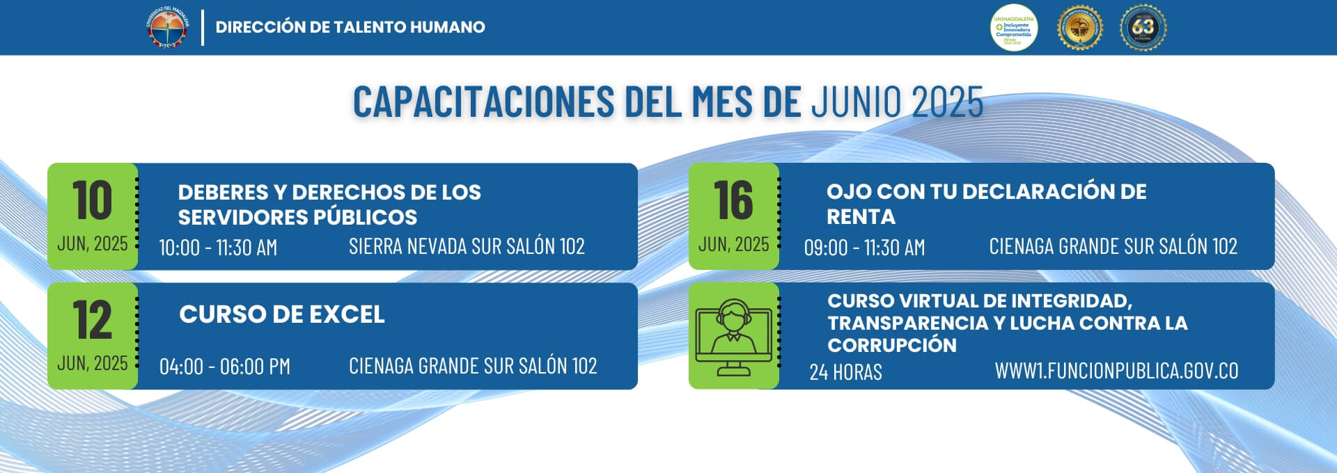 Cronograma de capacitaciones del mes de junio 2025