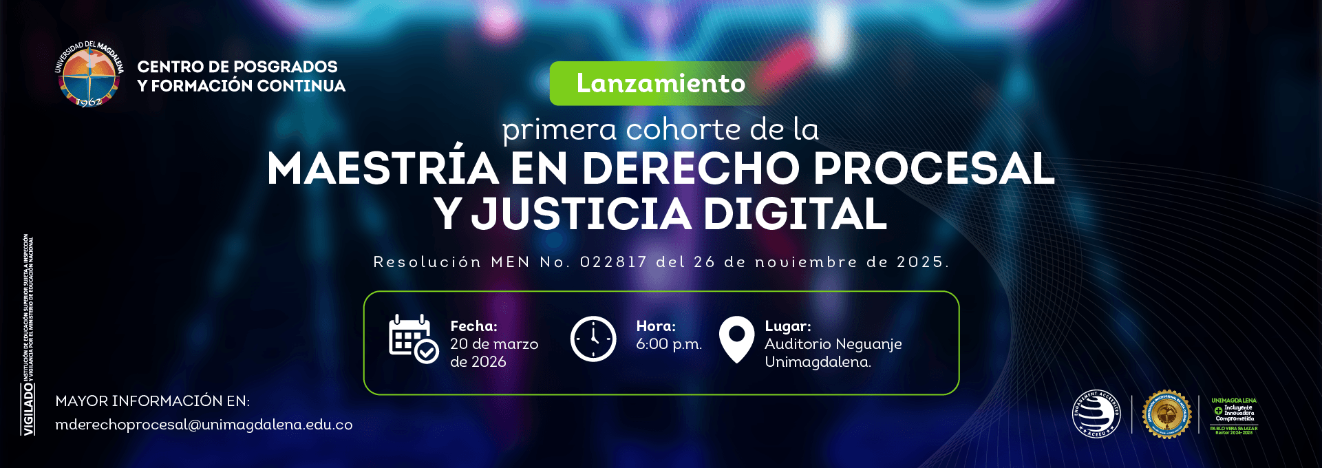 Lanzamiento Maestría en Derecho Procesal y Justicia Digital