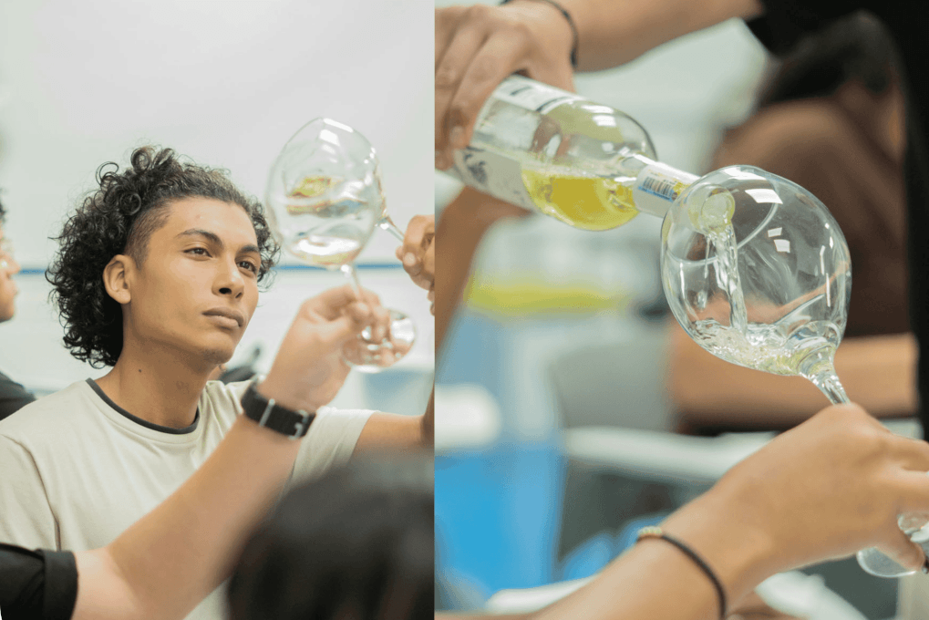 Cata de vino blanco
