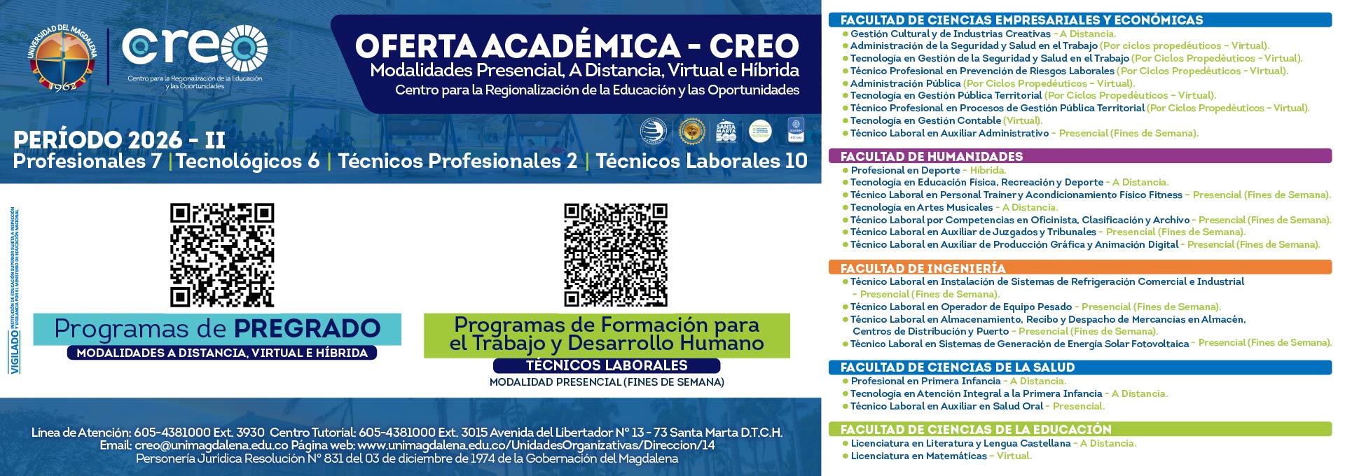 OFERTA ACADÉMICA CREO UNIMAGDALENA